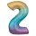 Folienballon Zahl 2 Regenbogen-Pastell 86 cm