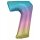 Folienballon Zahl 7 86cm regenbogen-pastell