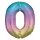 Folienballon Zahl 0 86cm regenbogen-pastell