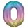 Folienballon Zahl 0 86cm regenbogen-pastell