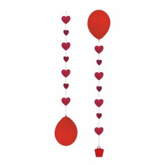 Ballonhänger Herz 50 cm rot 3 Stück