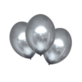 Luftballons Satin Luxe 27,5cm platin 6er