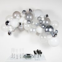 DIY Ballongirlande 4 m 66 Ballons silber
