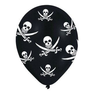 Luftballons Jolly Roger 27,5 cm 6 Stück