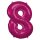 Folienballon Zahl 8 53x83cm pink