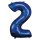 Folienballon Zahl 2 50x88cm blau