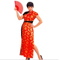 Kostüm Chinesin Gr. L langes Kleid, rot,