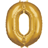 Folienballon Zahl 0 66x88cm gold