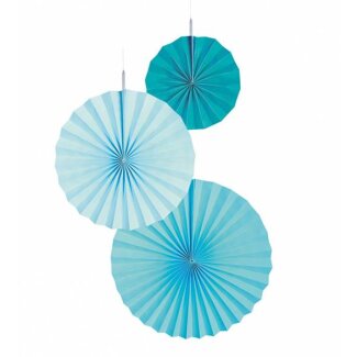 Deko-Fans Aqua Glamour 3 Stück