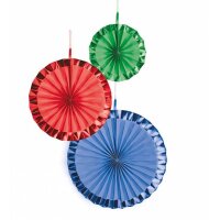 Deko-Fans Bright Rainbow 3 Stück