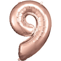 Folienballon Zahl 9 63x86cm rosé