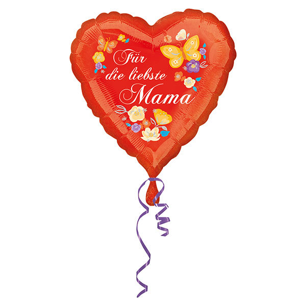 Folienballon Herz Für die liebste Mama