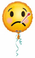 Folienballon Smiley krank mit Thermometer
