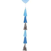Ballonhänger mit Puscheln 70cm pastellblau
