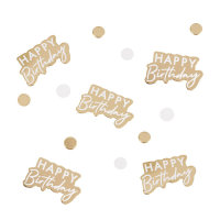 Konfetti Happy Birthday gold/weiß 13 g