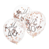 5 Stück Konfettiballons Hello 40