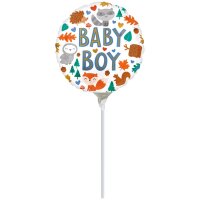 Mini-Folienballon Baby Boy Woodland Fun Ø10 cm