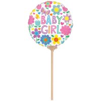 Folienballon Mini Baby Girl Floral Butterfly