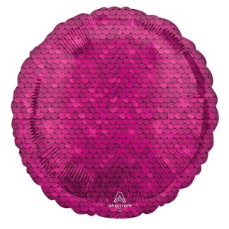 Folienballon Bright Pink Pailletten