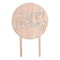Tortenaufsatz Holz Happy Birthday