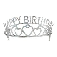 Diadem Happy Birthday silber