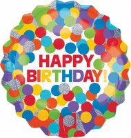 Folienballon Jumbo Happy Birthday Rainbow D71cm