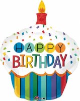 Folienballon SuperShape Happy Birthday Cupcake