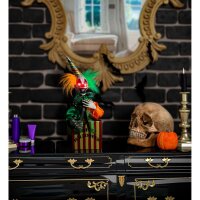 Dekofigur Clown in Kiste 37cm LED Augen springt...