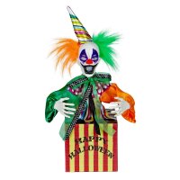 Dekofigur Clown in Kiste 37cm LED Augen springt...
