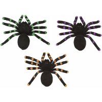 WIDMANN Deko Flockierte Spinne mit Glitter schwarz 24cm...
