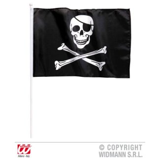 Piratenfahne mit Halter 43 x 30cm