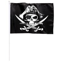 Piratenfahne mit Halter 43 x 30cm