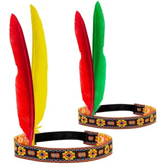 Indianer-Stirnband mit 2 Federn