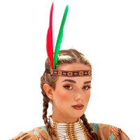 Indianer-Stirnband mit 2 Federn