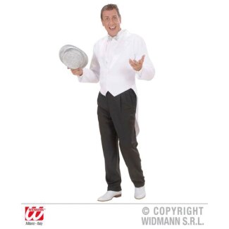 Weißes Herren Frack, XL mit Satin gefüttert