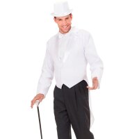 Weißes Herren Frack, XL mit Satin gefüttert