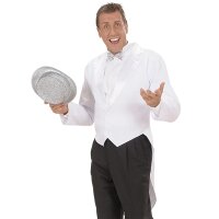 Weißes Herren Frack, XL mit Satin gefüttert