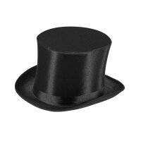 Hut Zylinder aus Satin schwarz
