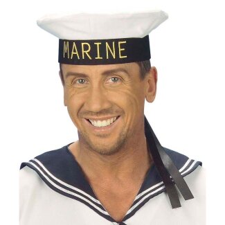 Matrosenmütze Marine weiß/schwarz