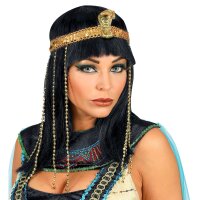 Perücke ägypt. Königin mit Perlenstirnband