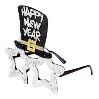 Brille Happy New Year Silber