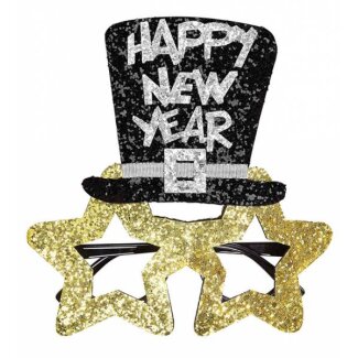 Brille Happy New Year gold