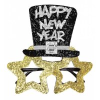 Brille Happy New Year gold