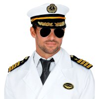 Kapitän-Set 3-teilig Mütze, Brille & Epauletten