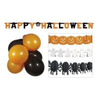 Halloween Party Deko Set 3 Girlande & 10 Ballons