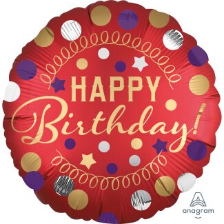 Folienballon Happy Birthday XL Satin rot