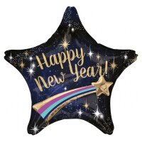 Folienballon Multi Stern Happy New Year D71cm