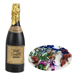 Konfetti-Kanone Champagnerflasche bunt