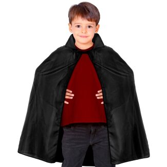 Kinderkostüm Umhang schwarz Länge 100cm