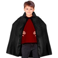Kinderkostüm Umhang schwarz Länge 100cm